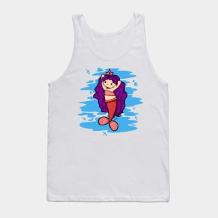 Cute Mermaid Illustration Tank Top